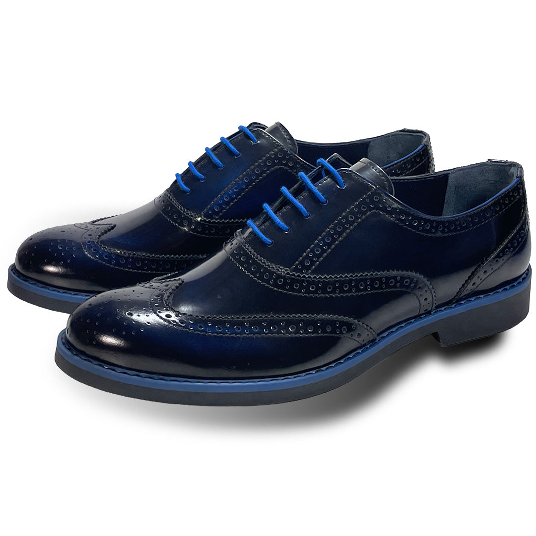 Blue Sole Coogan Brogues Blue Brogues Men's High Shine Leather Shoes