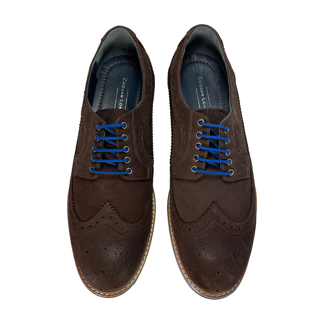 Brown Brogues Men's Leather Shoes Blue Soles Coogan London