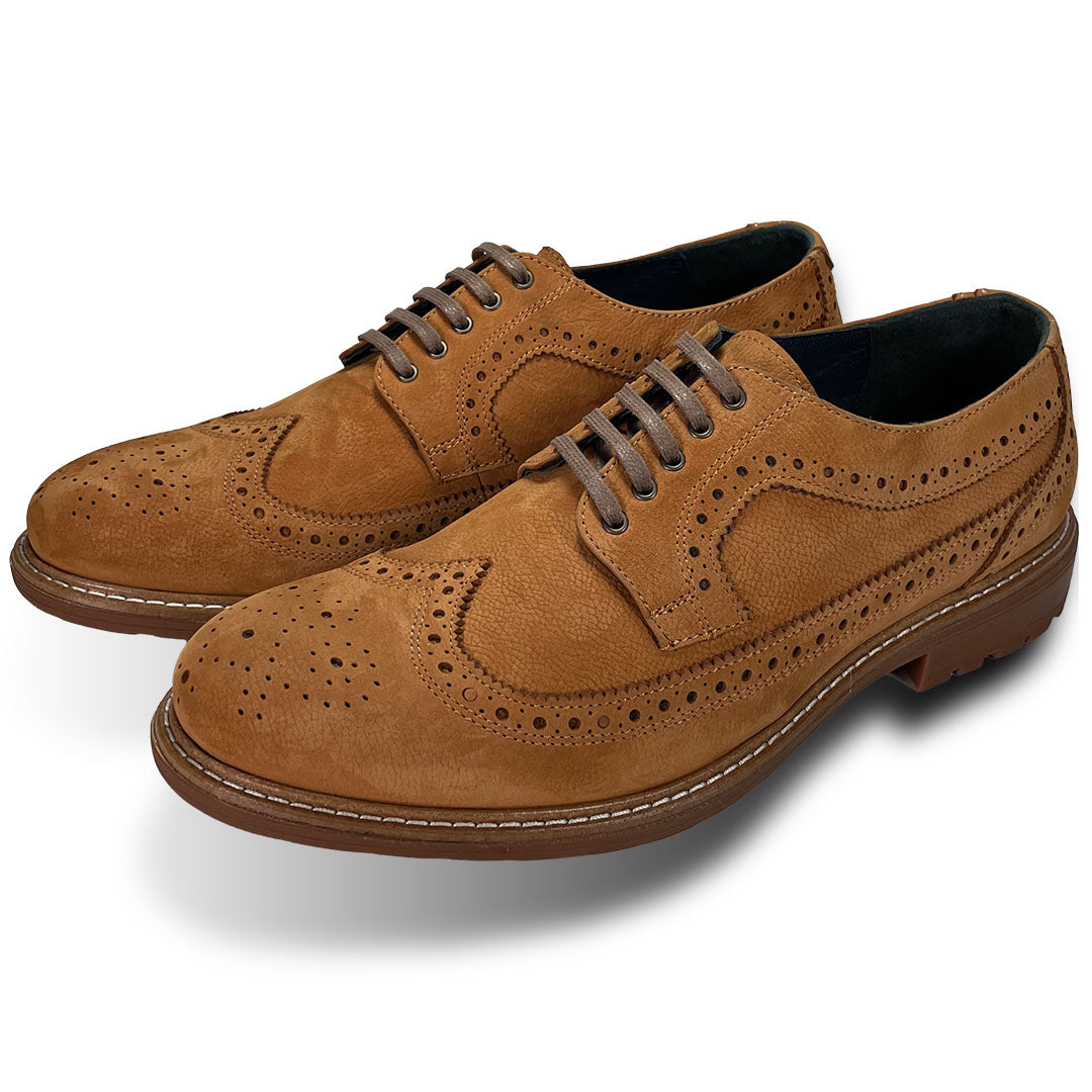 Tan Brogues Men's Leather Shoes Commando Soles