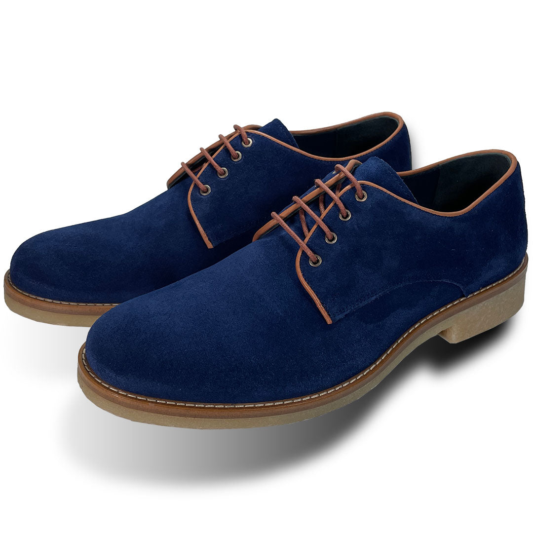 Men's Blue Suede Shoes Natural Crepe Soles