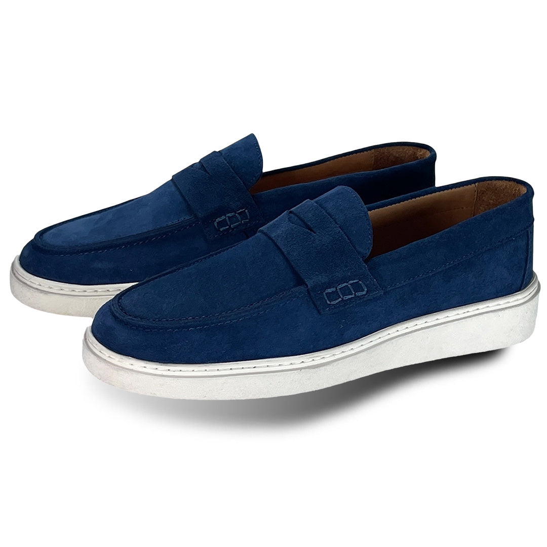 Suede Loafers - Black/Blue