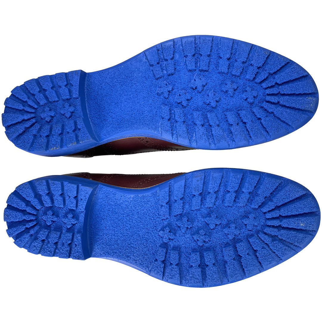 Burgundy Brogues Men's Leather Shoes Blue Soles Coogan London