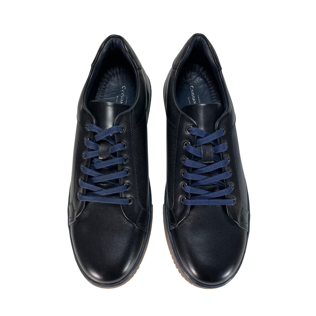 Men's Leather Trainers Black Shoes – Coogan London