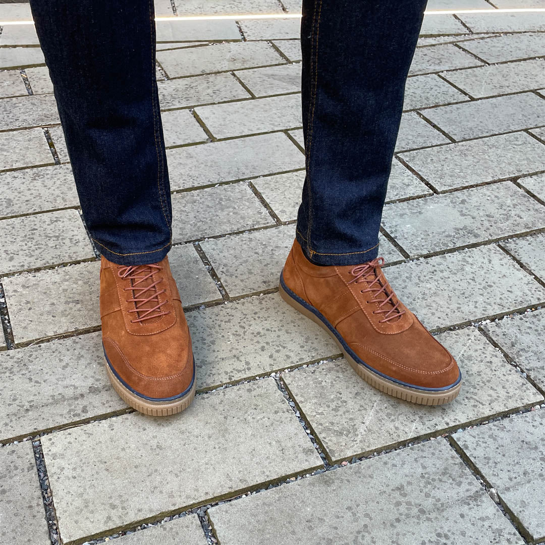 Men's Suede Trainers Tan Shoes – Coogan London