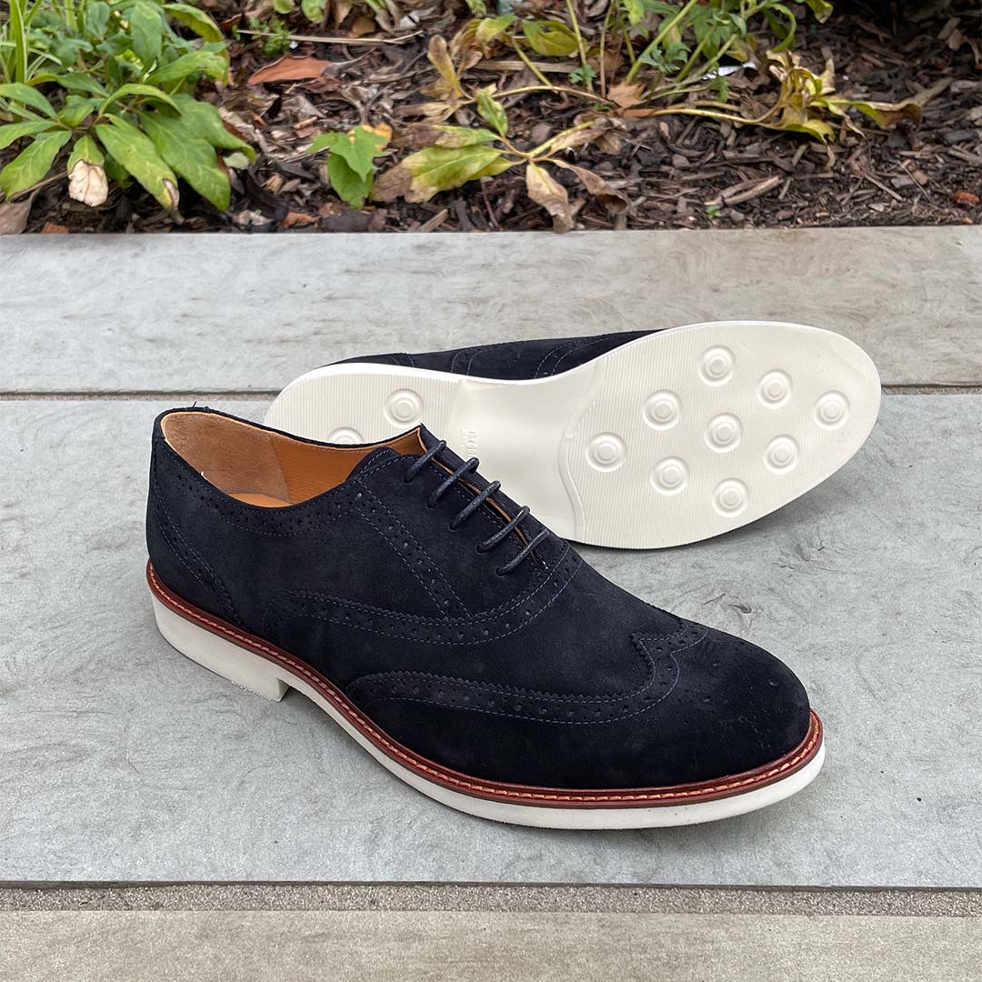 Suede wingtip shoes online