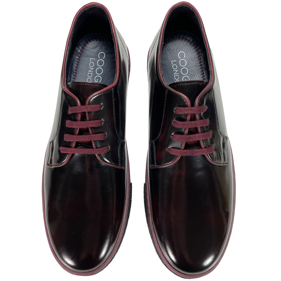 Men's Burgundy Polished Leather Sneakers – Coogan London