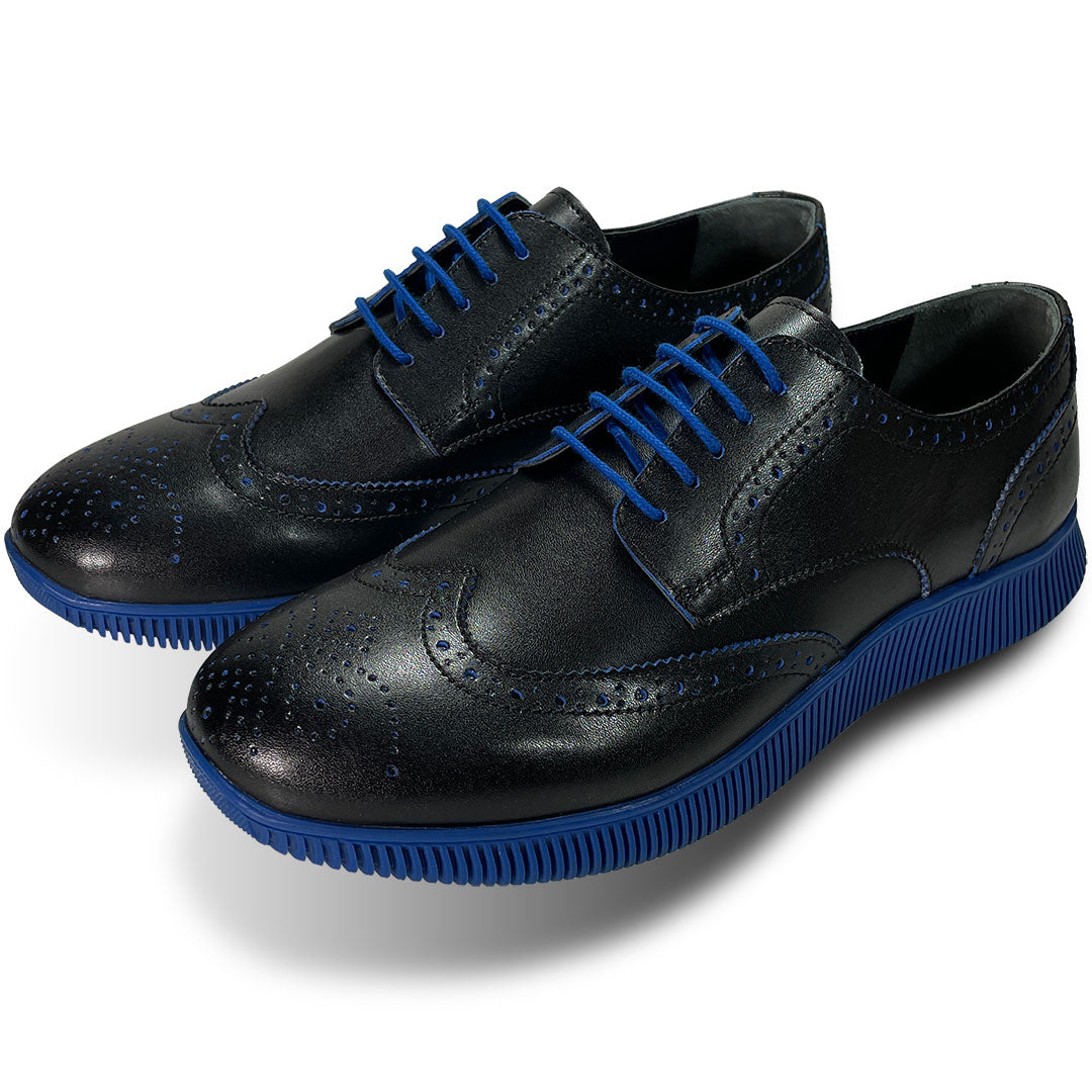 Mens shoes black and blue Clearance